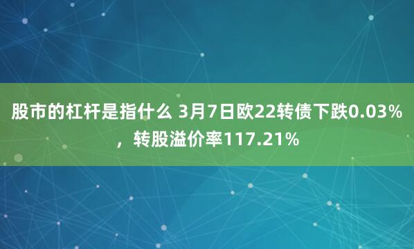 股市的杠杆是指什么 3月7日欧22转债下跌0.03%，转股溢价率117.21%