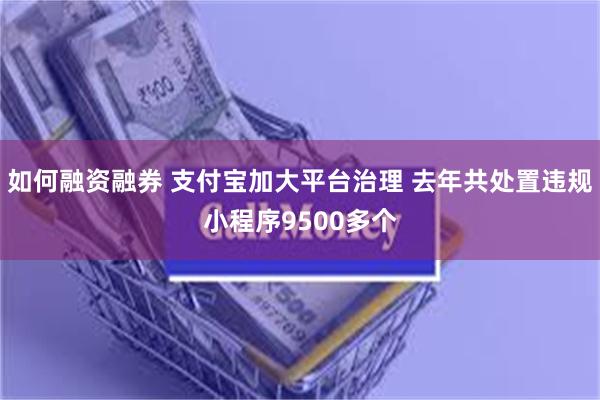 如何融资融券 支付宝加大平台治理 去年共处置违规小程序9500多个